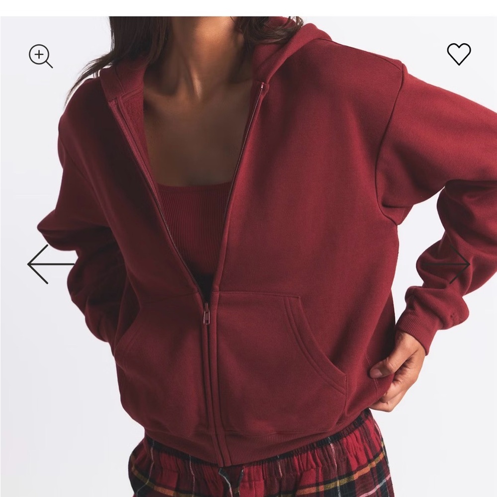 Skims MERLOT zip up hoodie